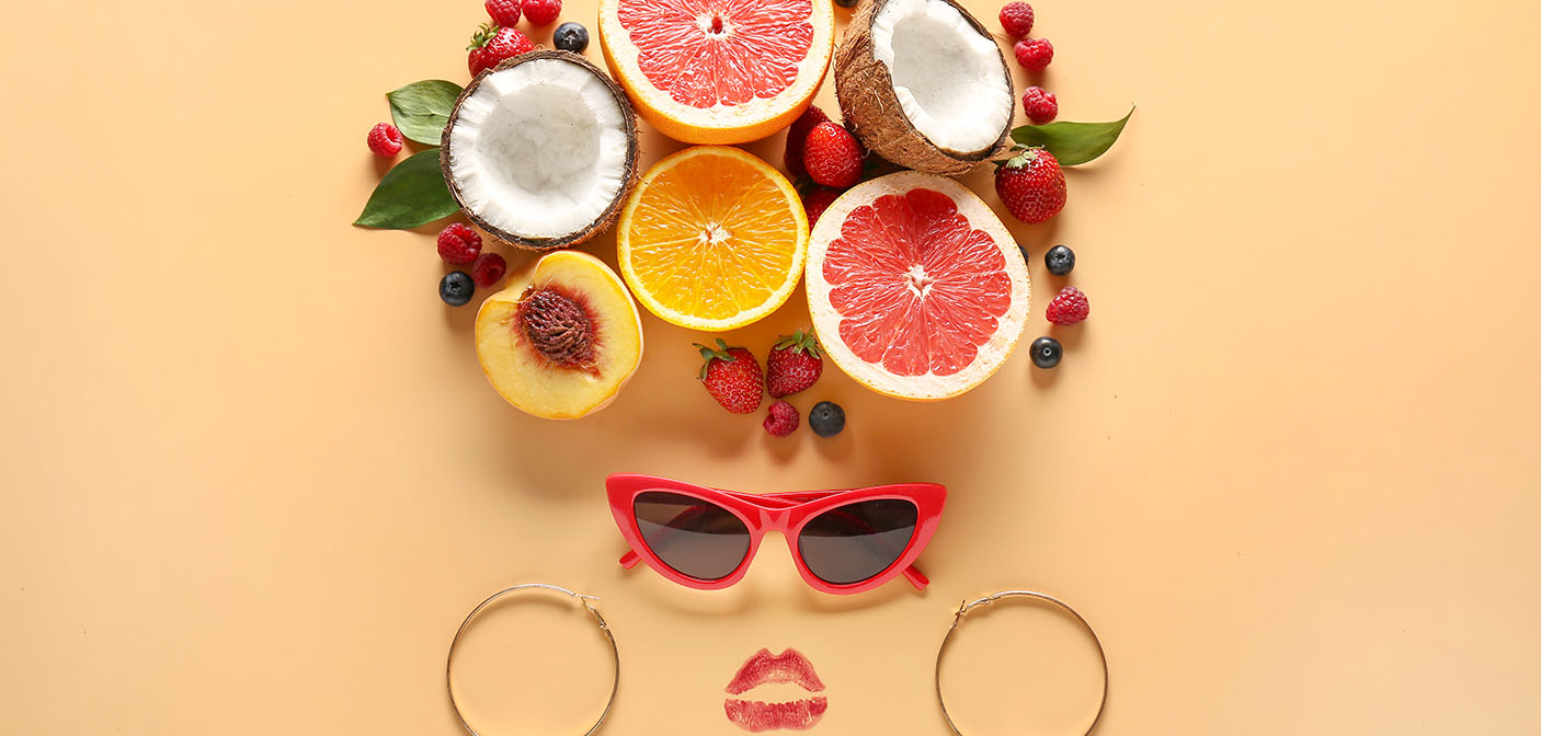 Fresh fruits sunglasses ear rings