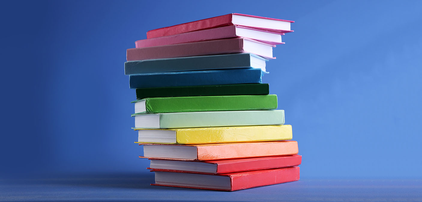 Stack of 12 Colourful Books