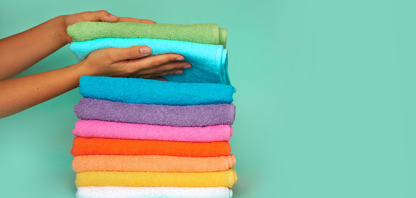 Stack of 9 Colourful Towels
